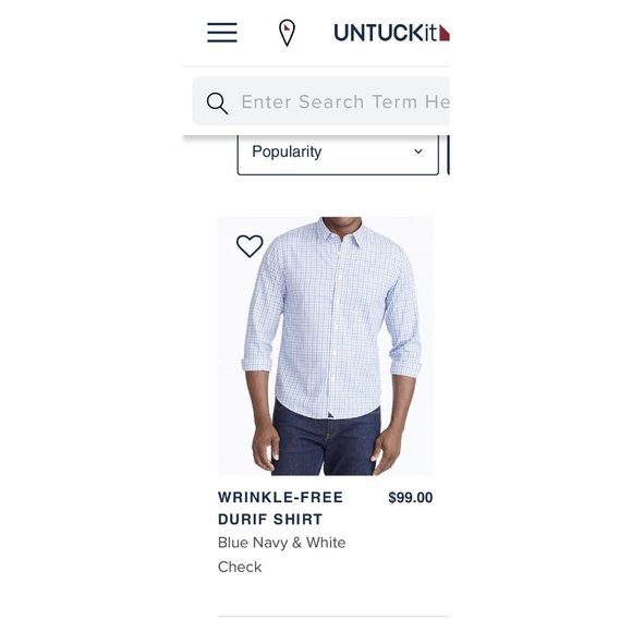 NWT UNTUCKit Durif • Wrinkle Free | Button Up • Blue Check | Men's Small - Slim - Picture 6 of 6